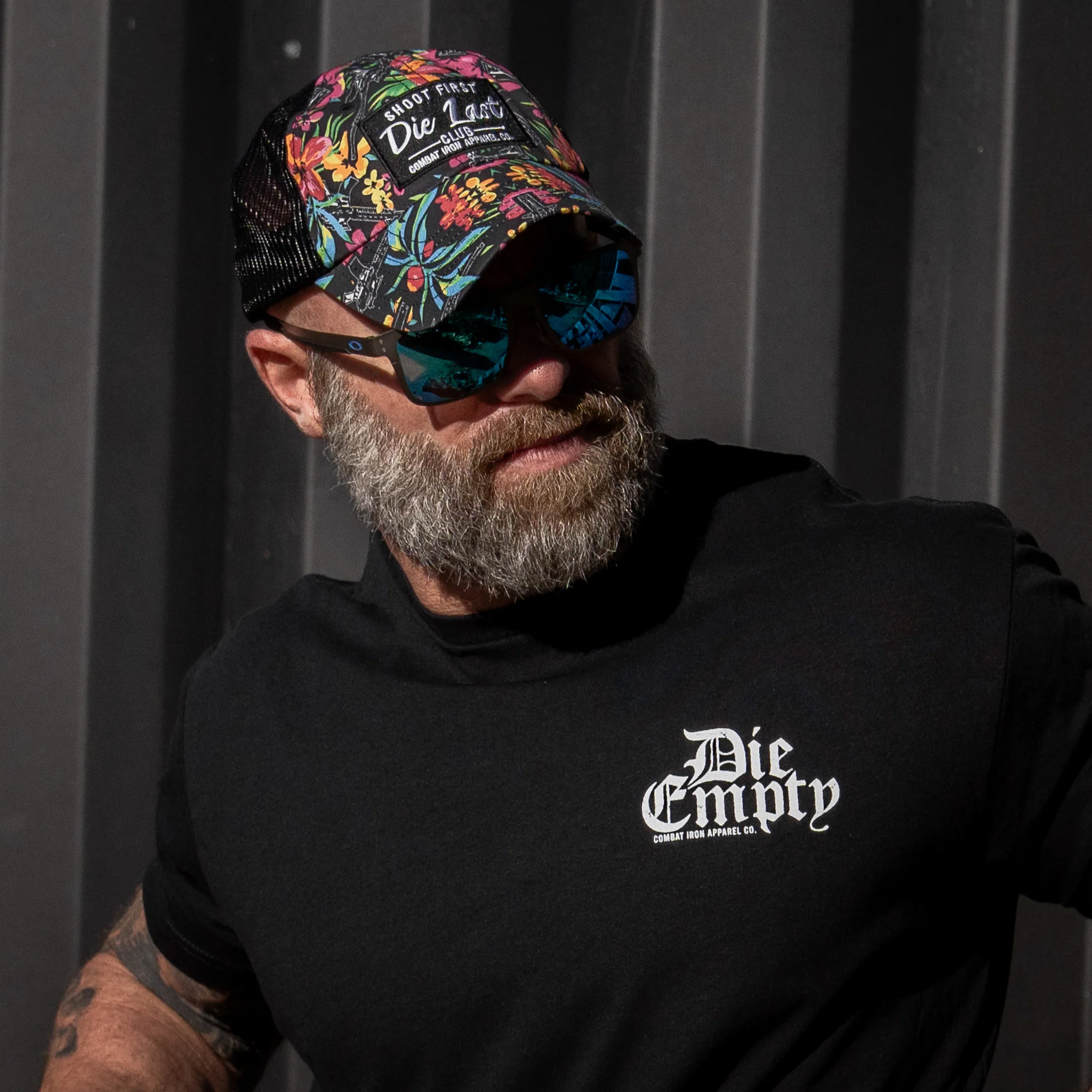 Shoot First. Die Last. Club Patch Tactical Ripstop Mesh Snapback Hat - Image 14