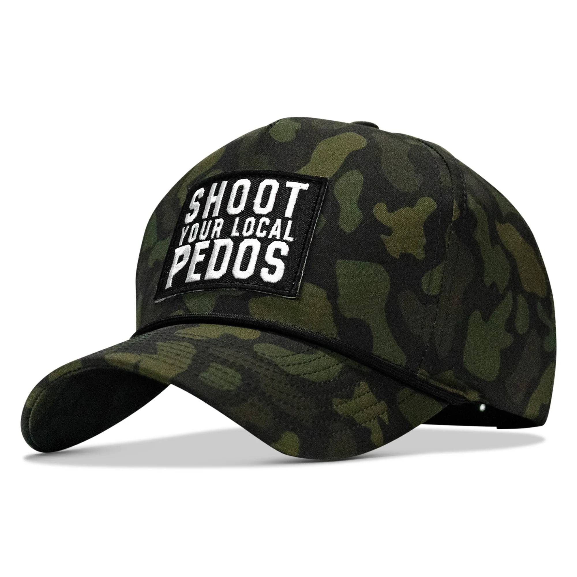Shoot Your Local Pedos 5 Pannel Rope Snapback Hat - Image 7