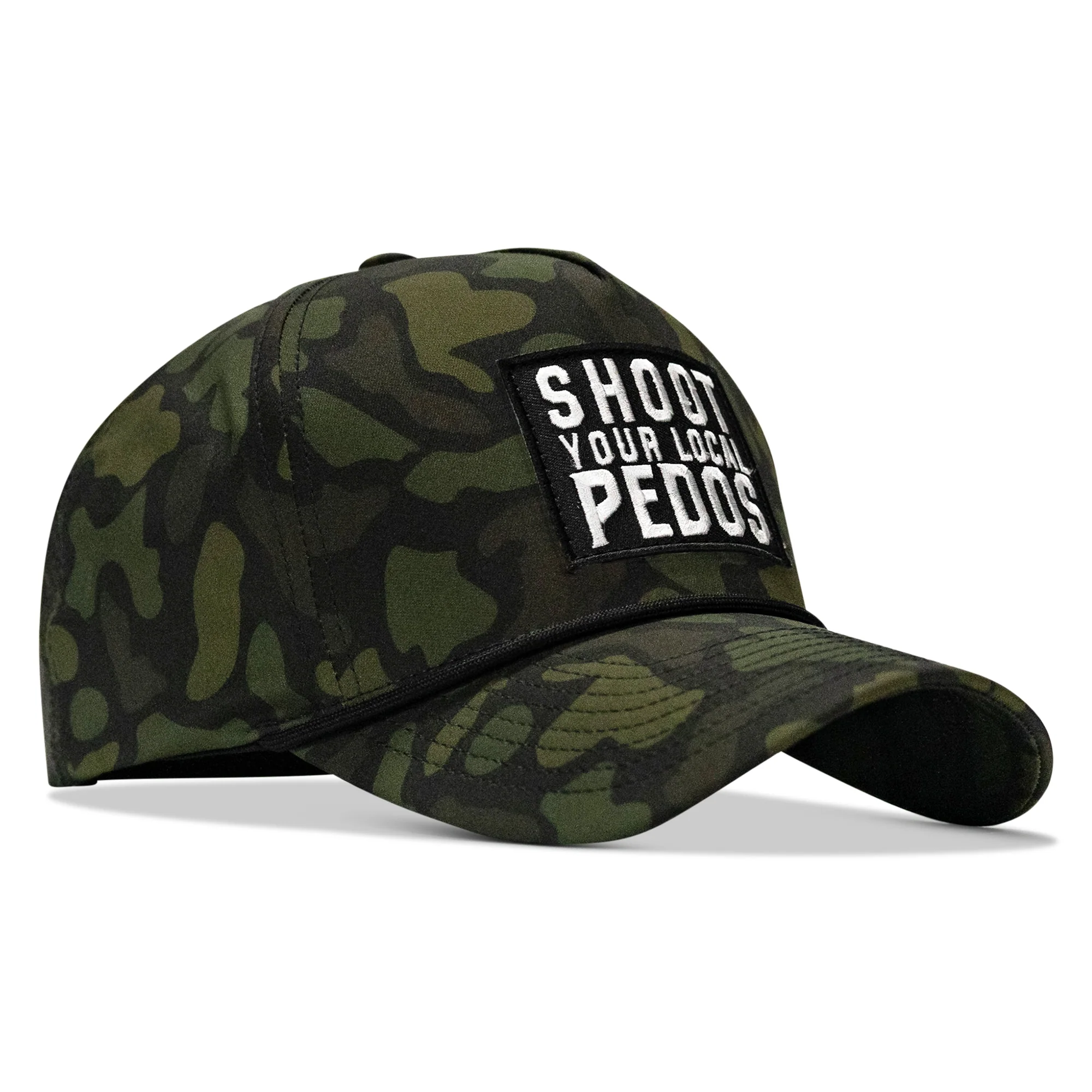 Shoot Your Local Pedos 5 Pannel Rope Snapback Hat - Image 8
