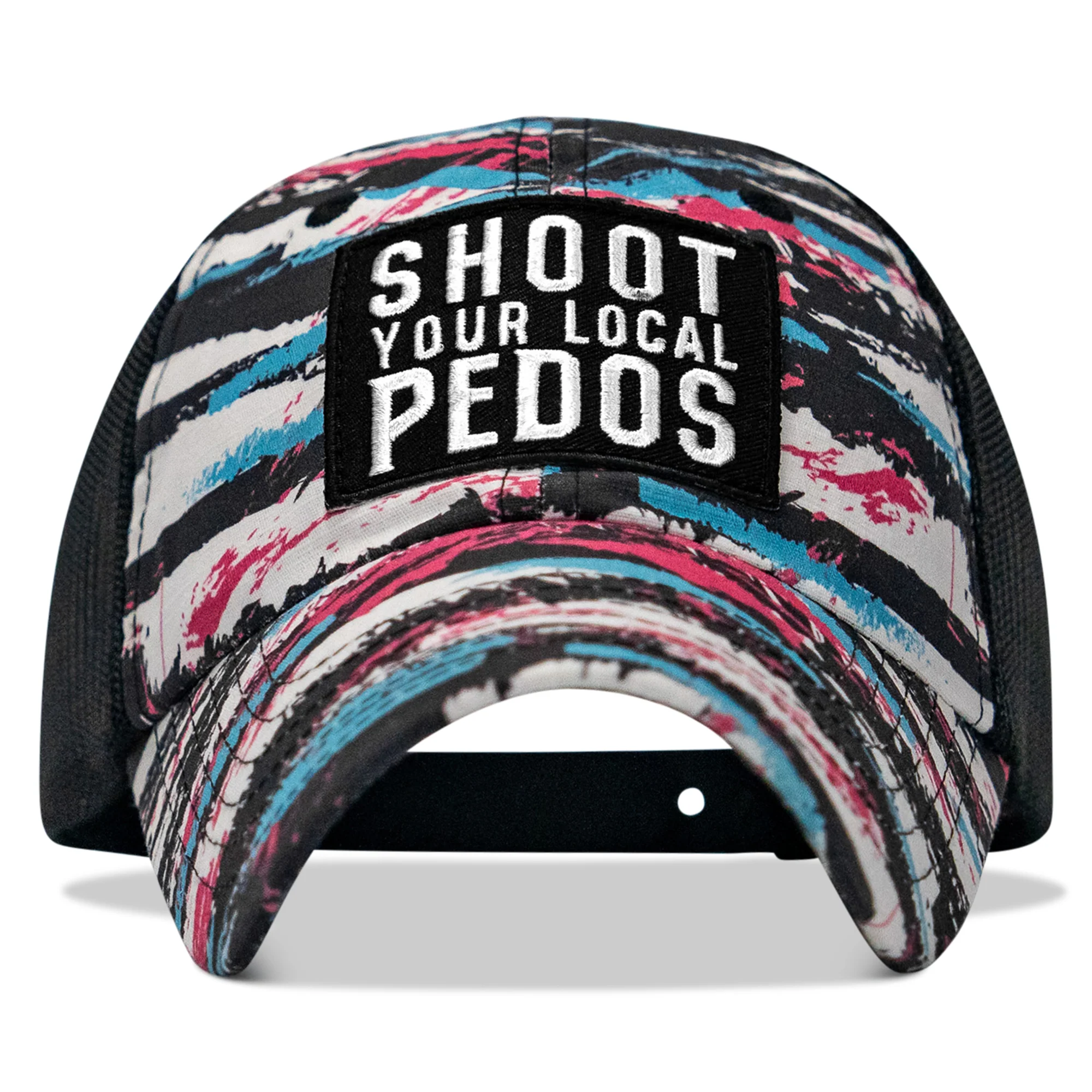 Shoot Your Local Pedos Patch Tactical Ripstop Mesh Snapback Hat - Image 8