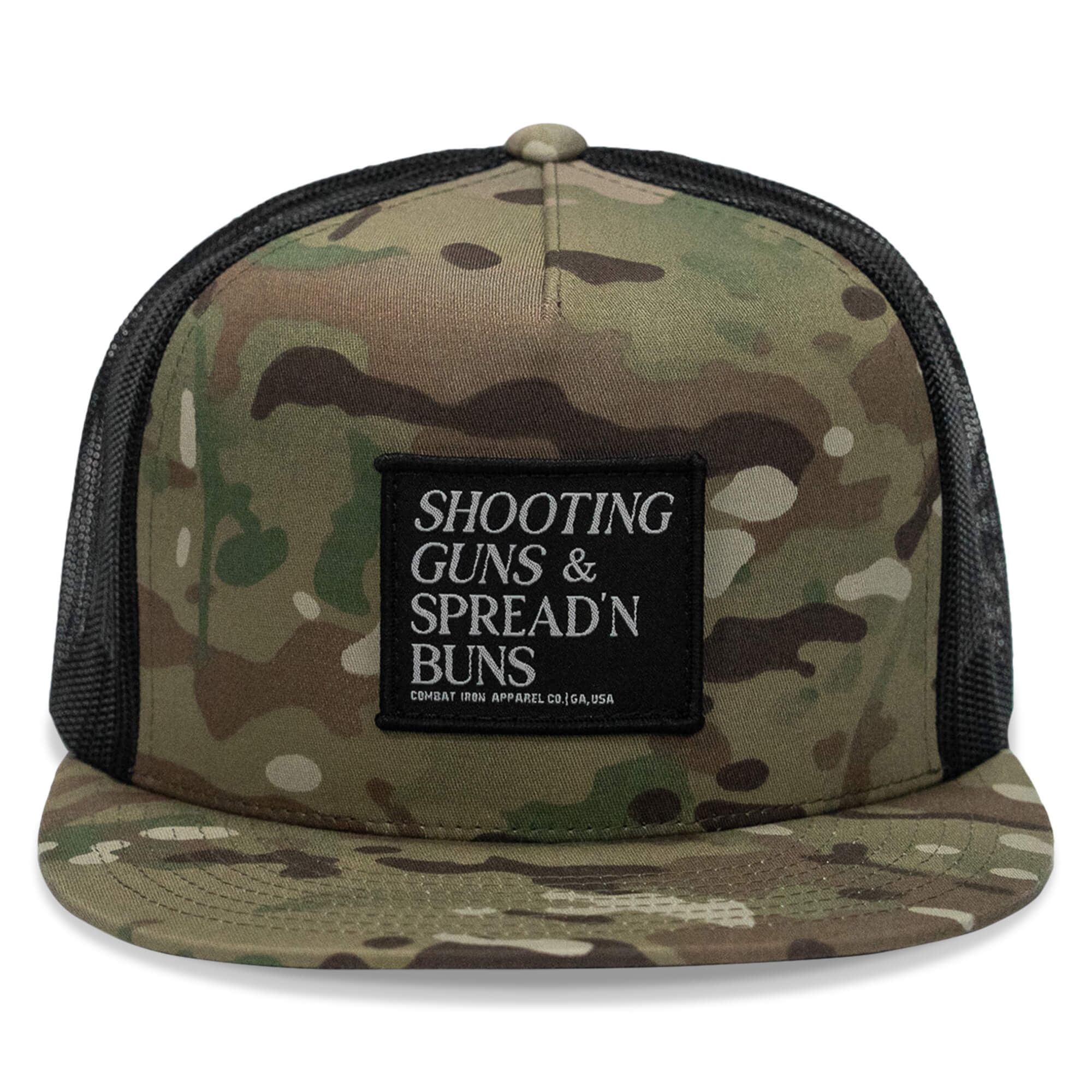 Shooting Guns & Spreadin' Buns Patch Flatbill Hat - Image 6