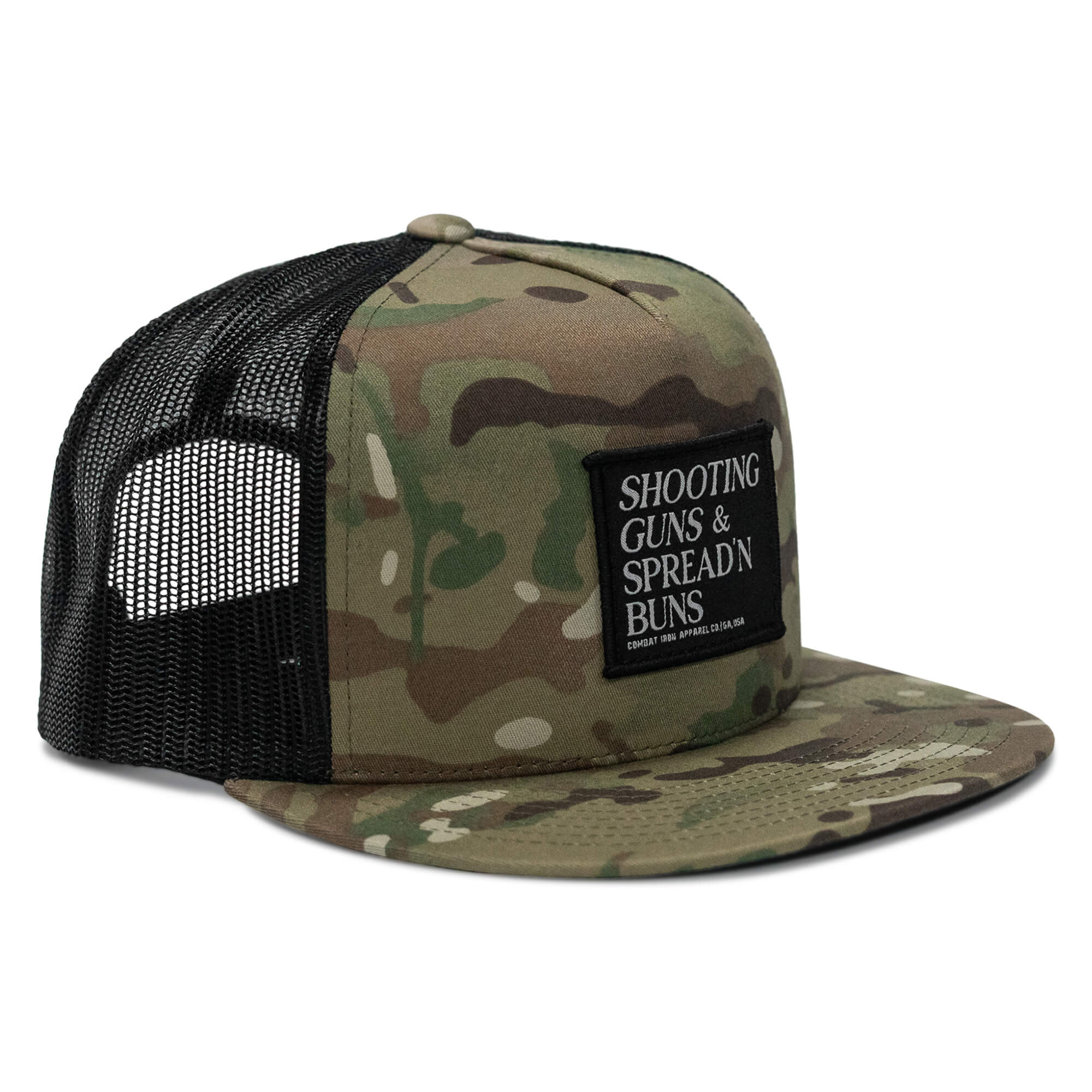Shooting Guns & Spreadin' Buns Patch Flatbill Hat - Image 7
