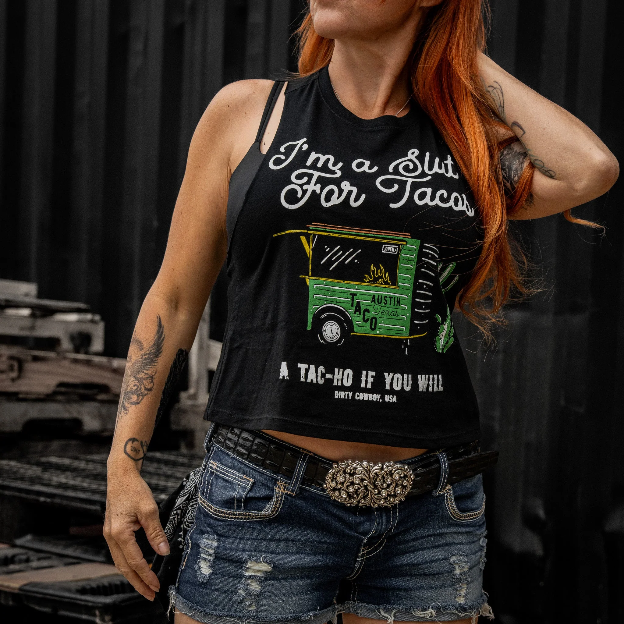 Slut For Taco's Women's Crop Tank Top - Image 3