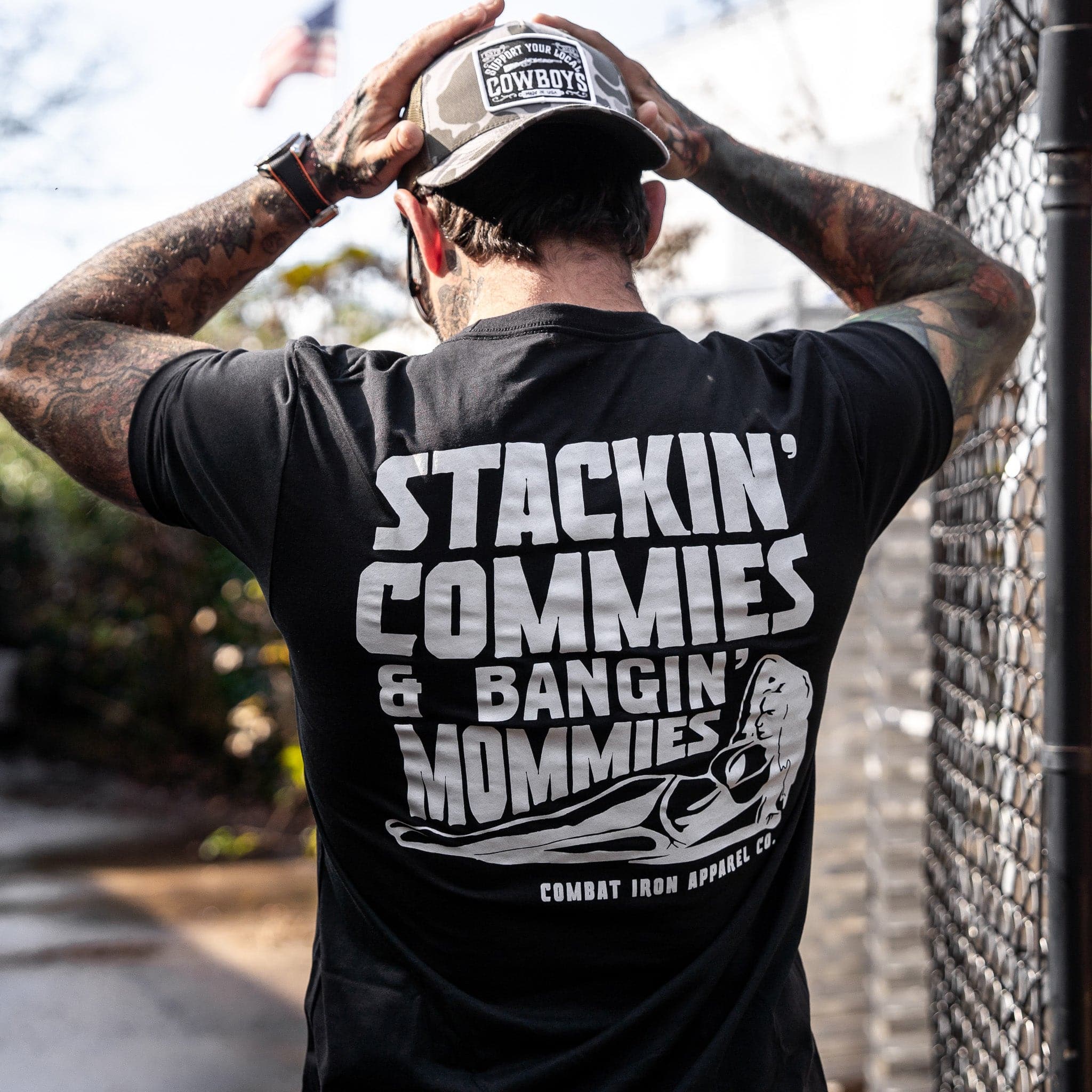 Stackin' Commies & Bangin' Mommies Men's T-Shirt - Image 3