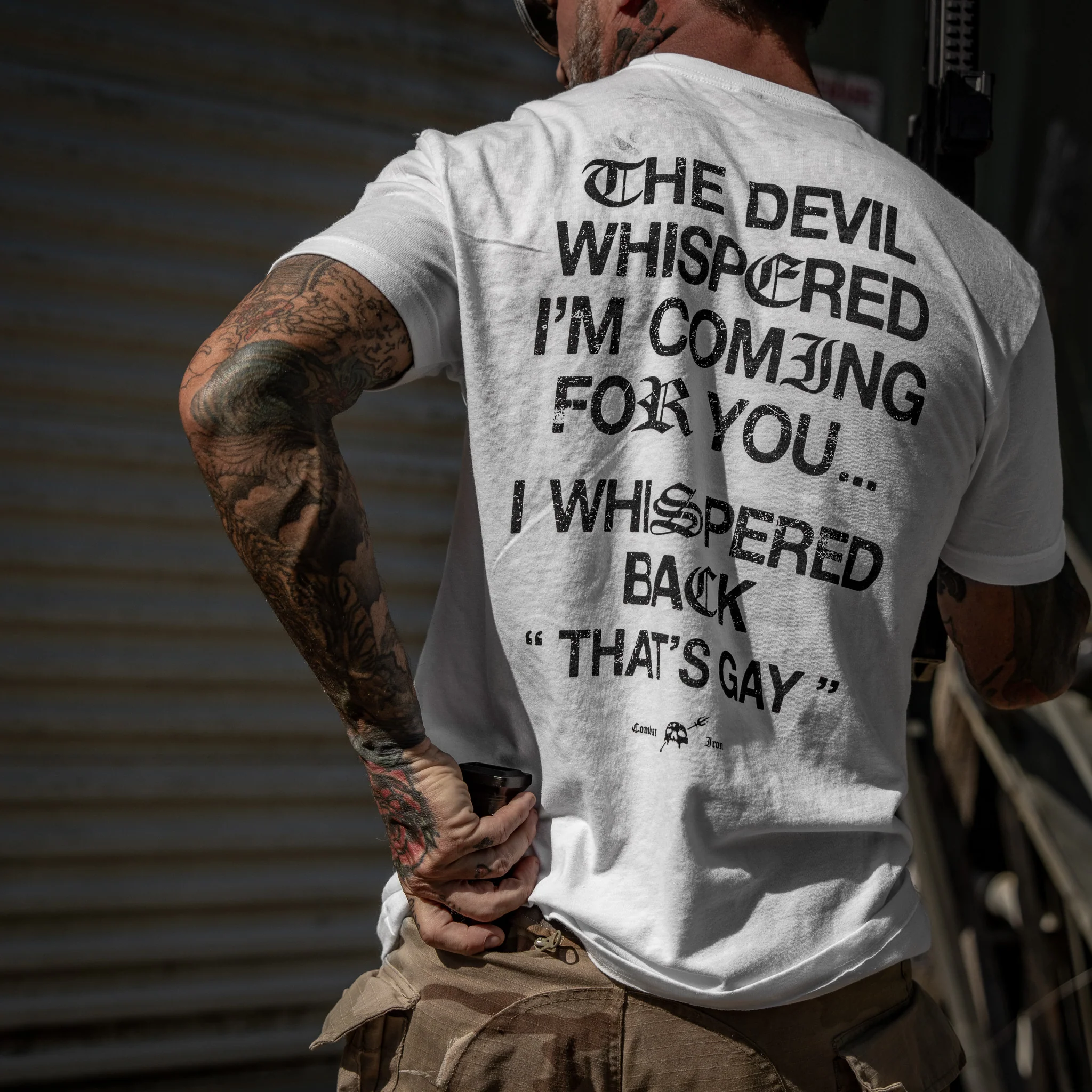 The Devil Whispered I'm Coming For You Men's T-Shirt - Image 15