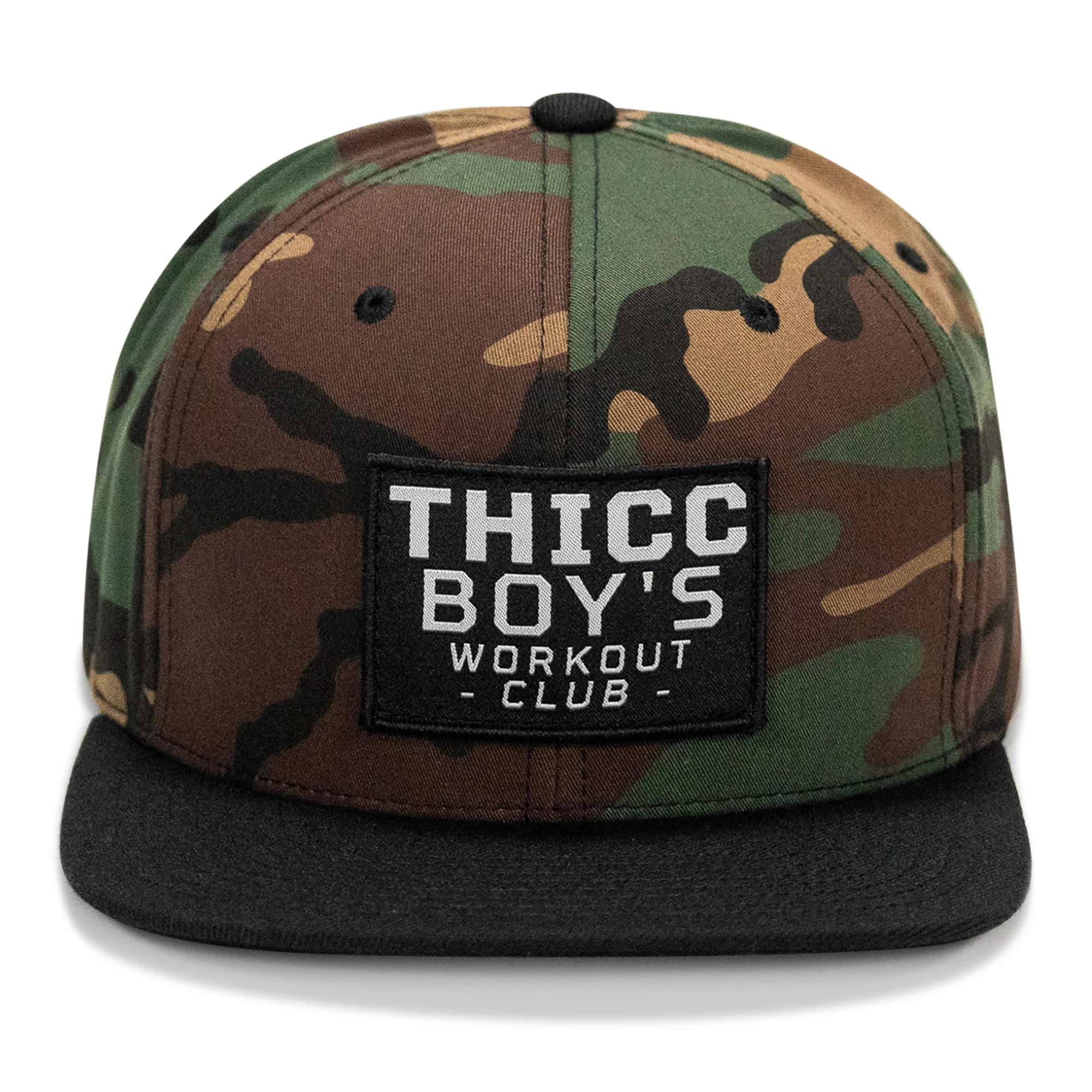 Thicc Boys Workout Club Patch Flatbill Snapback Hat - Image 6