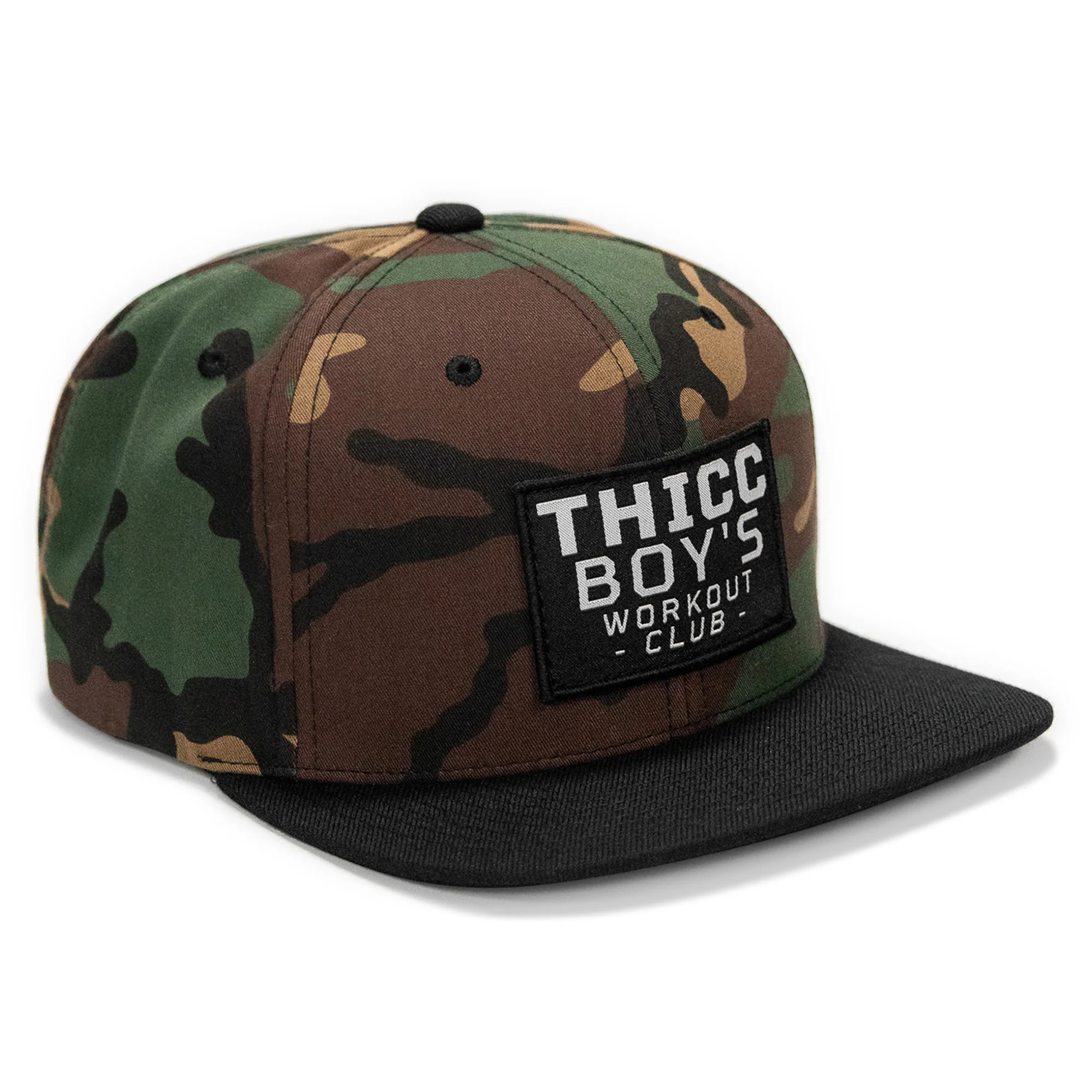 Thicc Boys Workout Club Patch Flatbill Snapback Hat - Image 8
